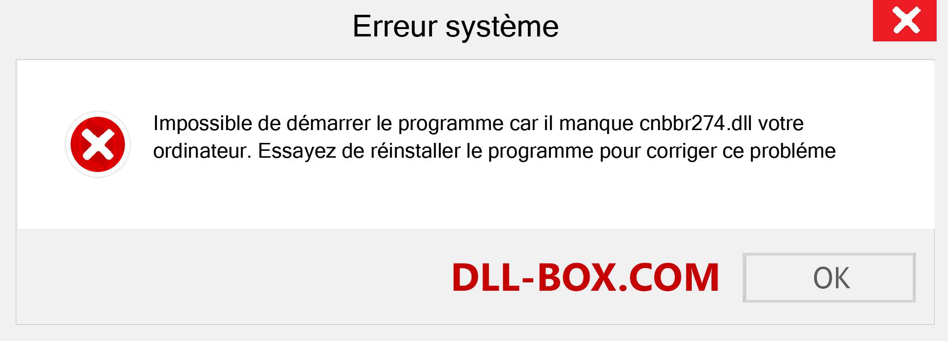 Le fichier cnbbr274.dll est manquant ?. Télécharger pour Windows 7, 8, 10 - Correction de l'erreur manquante cnbbr274 dll sur Windows, photos, images